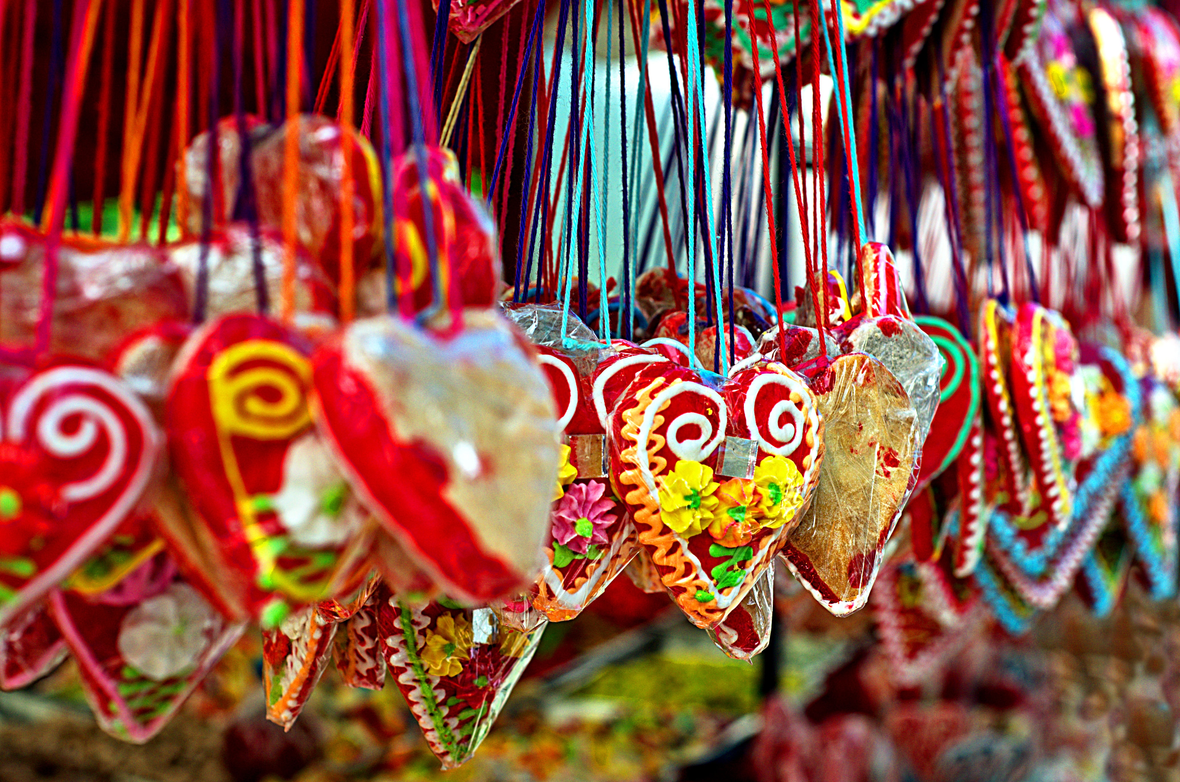 traditional, licitar, cookie, recipe, bake, red, heart, cookie, christmas, market, Zagreb, Europe