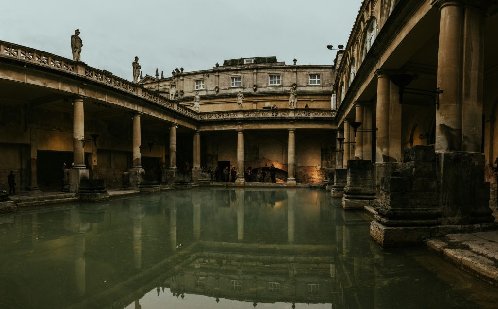 Roman Baths in Bath UK in Winter